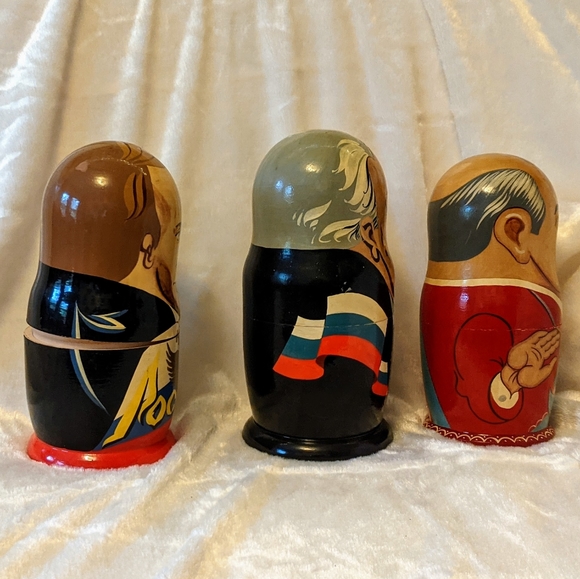 💥 SOLD 💥 Russian Political Leaders Nesting Dolls - Picture 12 of 15